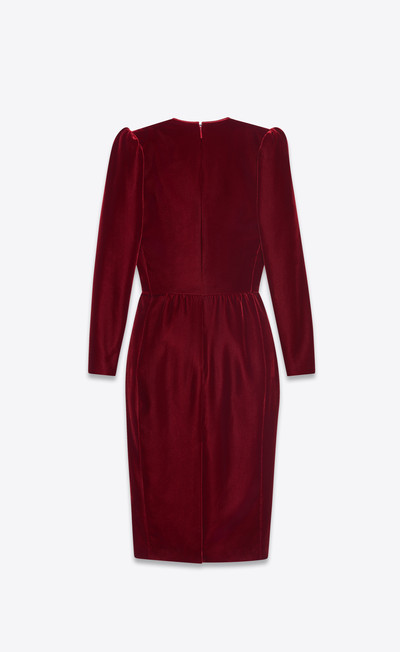 SAINT LAURENT piped midi dress in velvet outlook