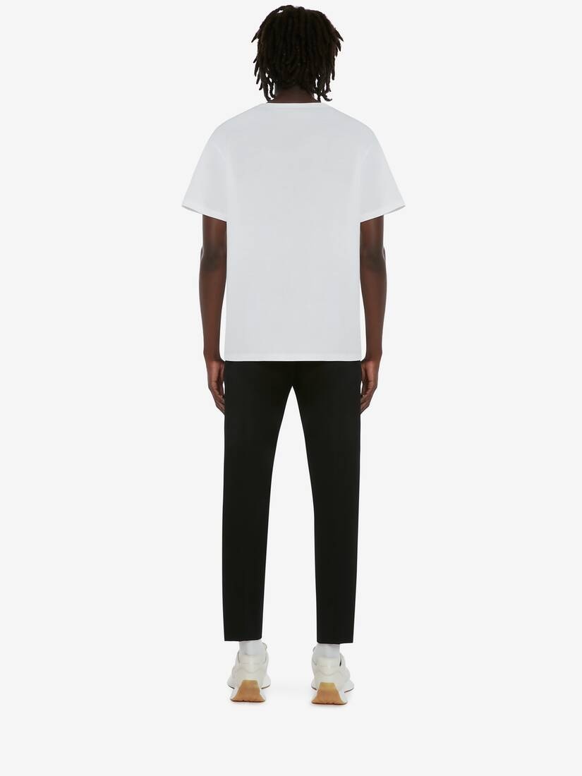 Men's McQueen Logo Stamp T-shirt in White - 4