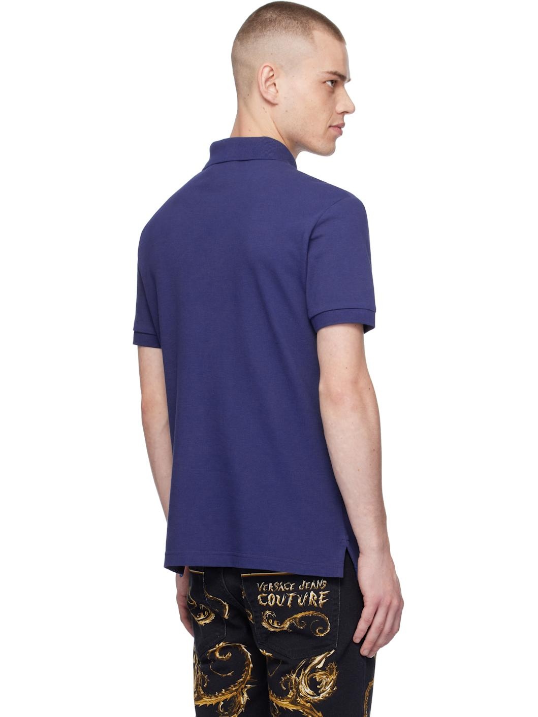 Blue Logo Slim-Fit Polo - 3