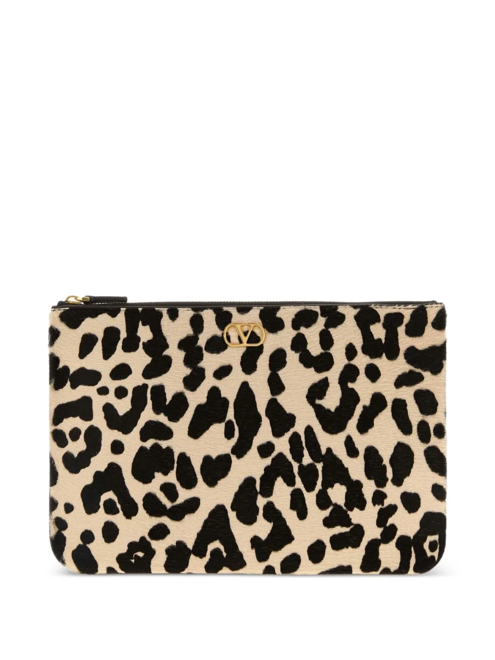 VLogo leopard-print clutch bag - 1
