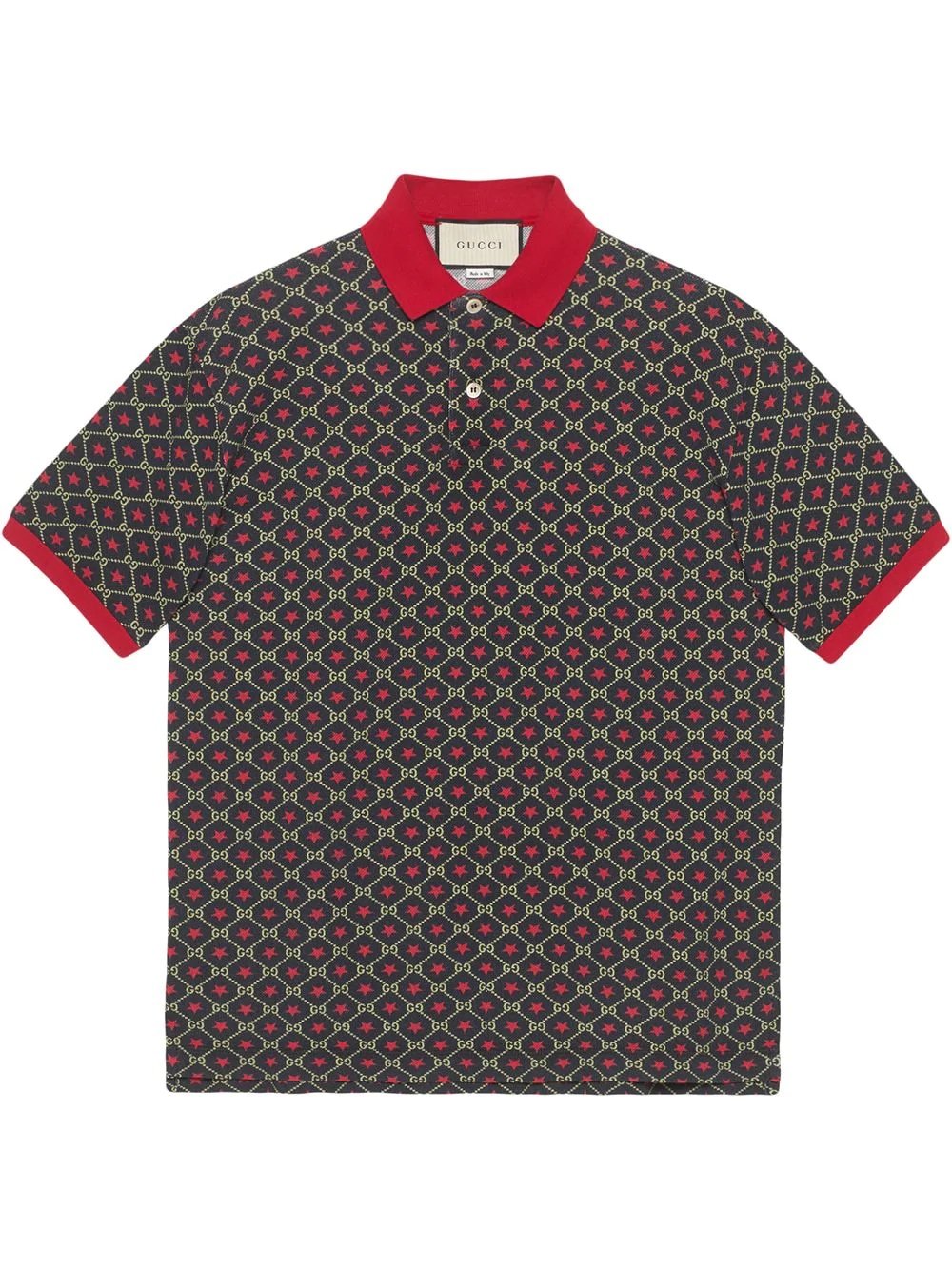 Oversize polo with GG star print - 1