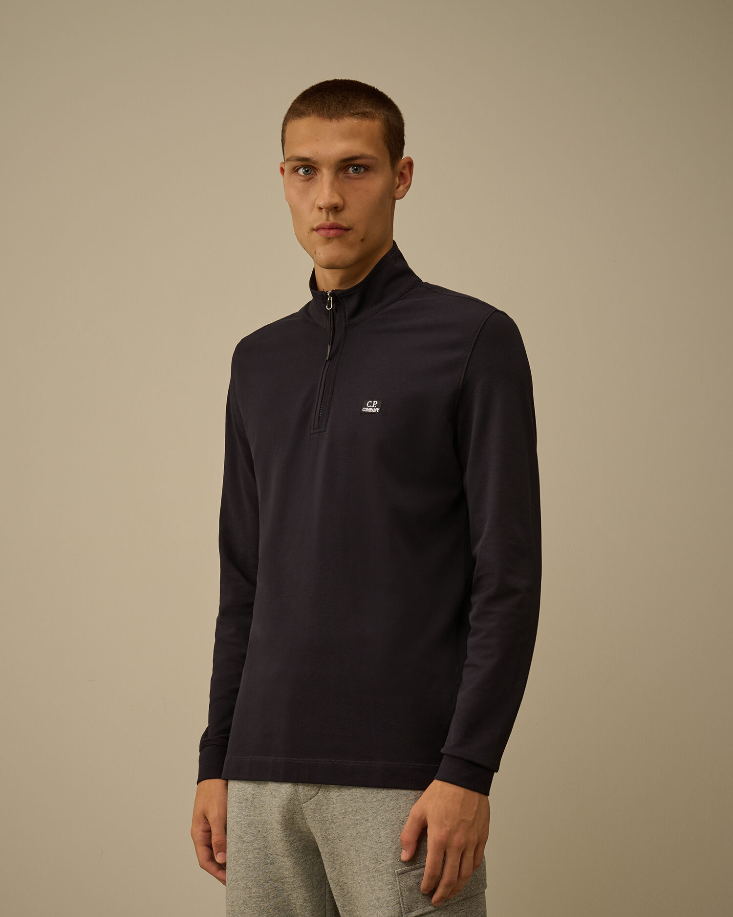 Stretch Piquet Half Zip Long Sleeve Polo - 3