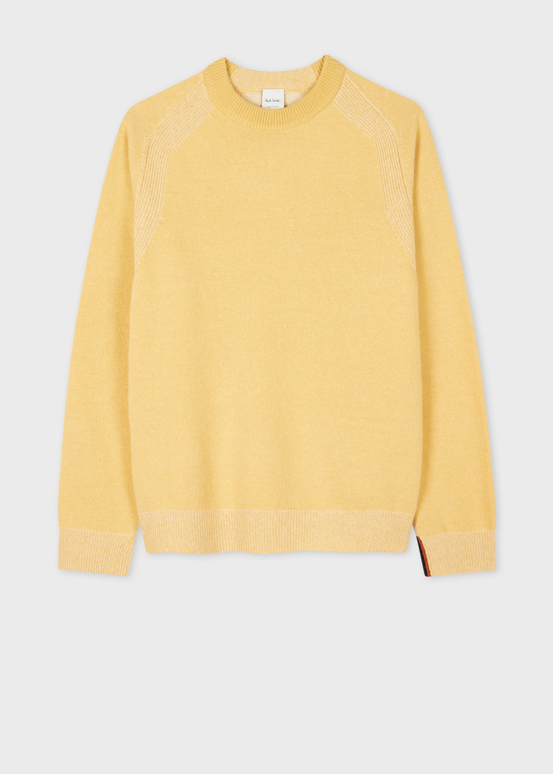 Pale Yellow Lambswool Crew Neck Sweater 1