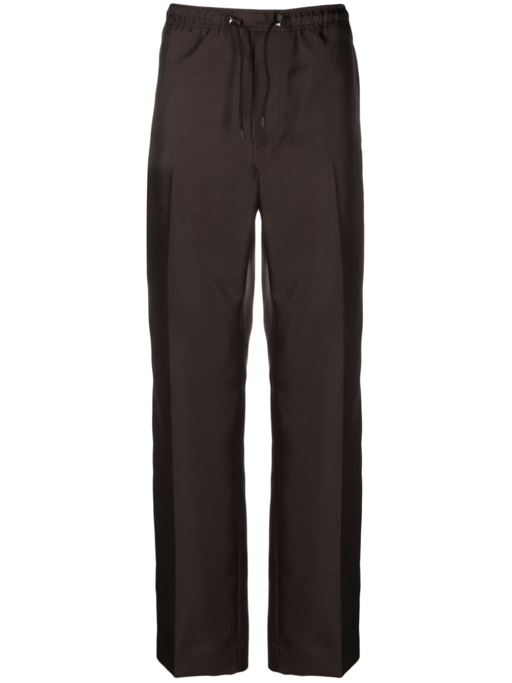 side-stripe drawstring straight-leg trousers - 1