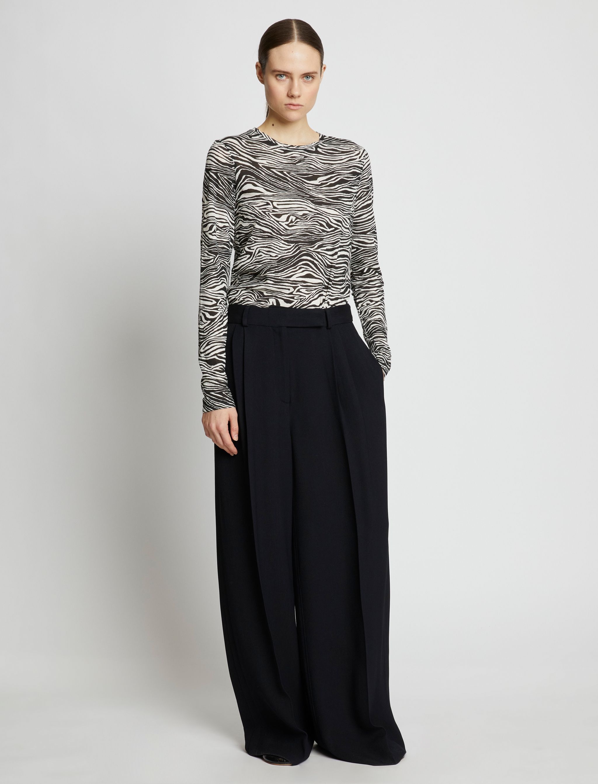 Printed Zebra Long Sleeve T-Shirt - 3