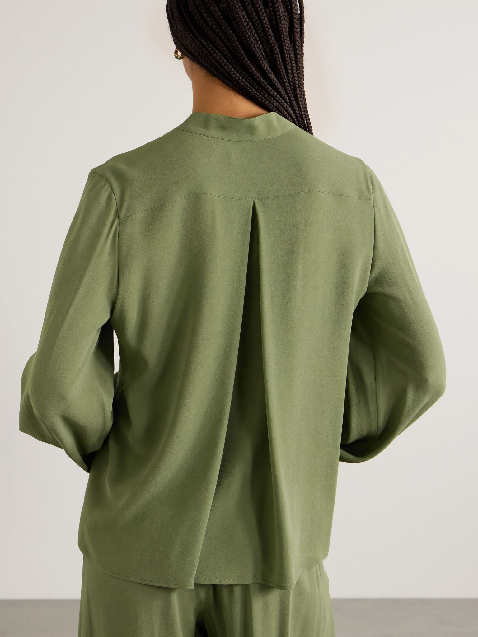Sheryl silk-crepe blouse Light green - 4