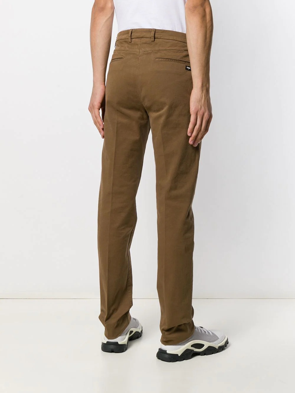 ribbed detailing chino trousers - 4