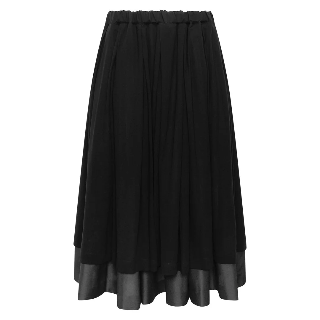 Pleated Drawstring Midi Skirt - 1
