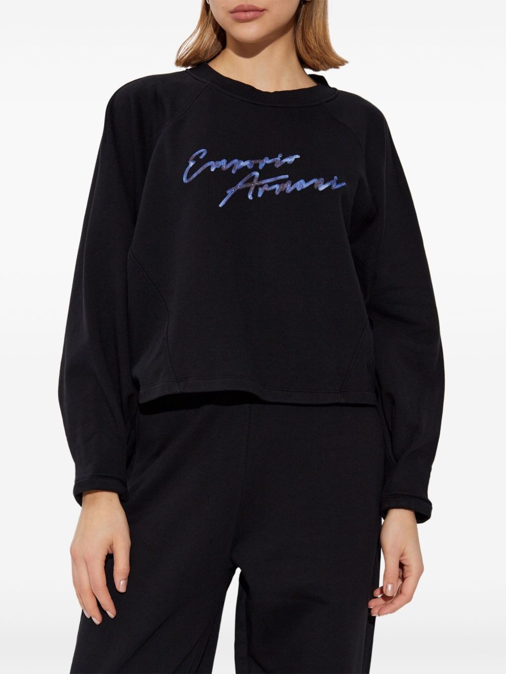 logo-embroidered sweatshirt - 3