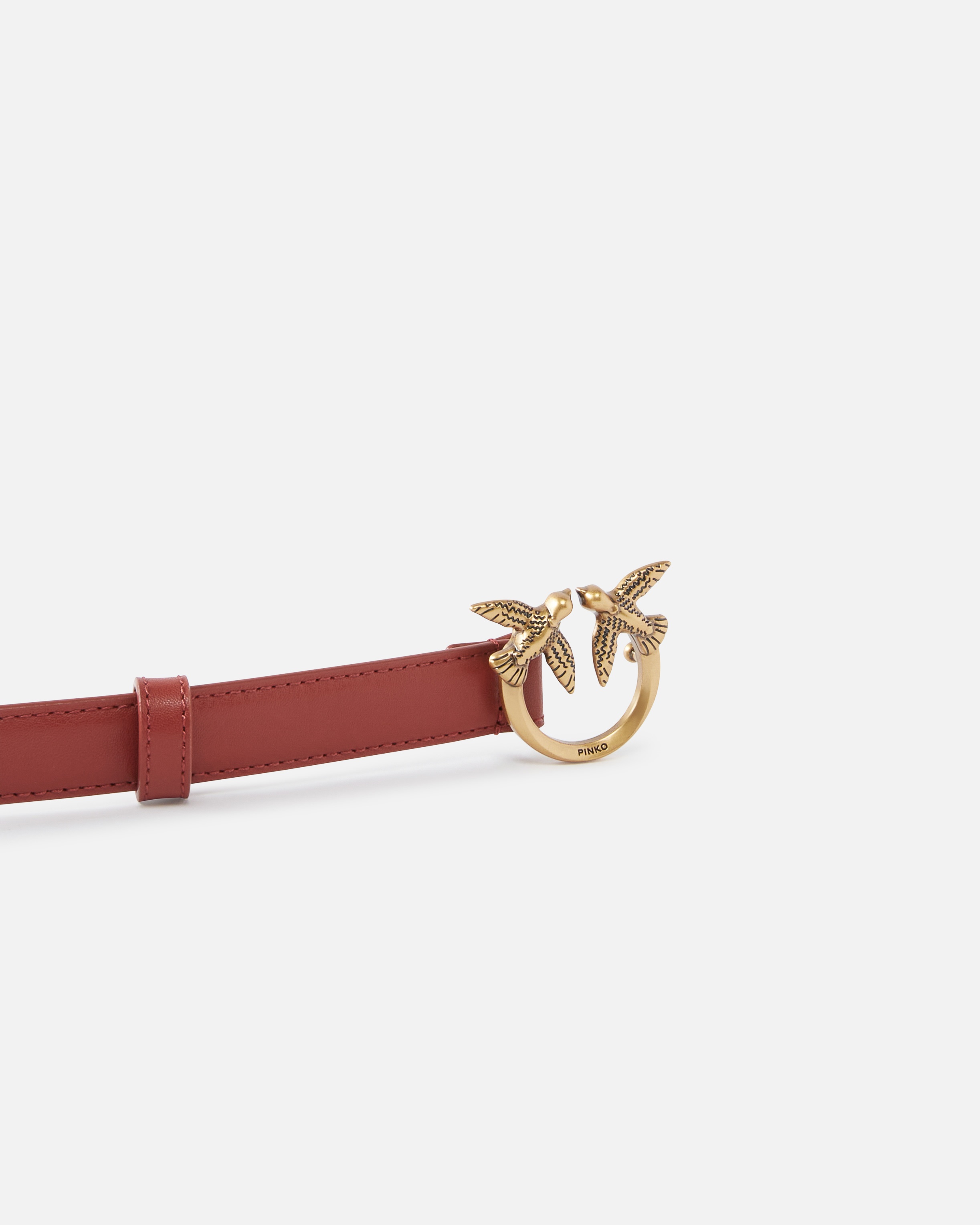 LOVE BIRDS THIN LEATHER BELT 2CM - 5