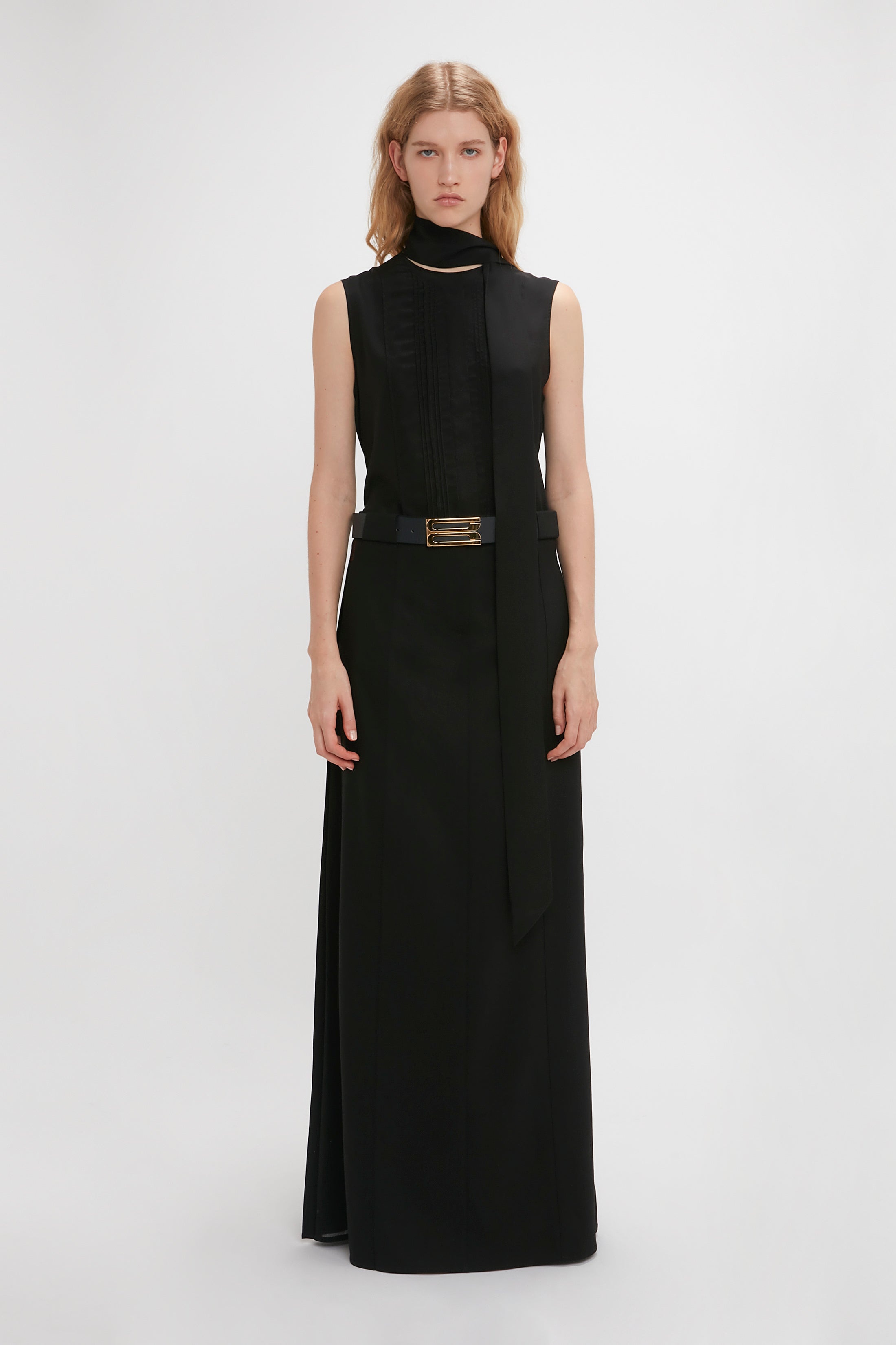 Tailored Floor-Length Skirt In Black - 2
