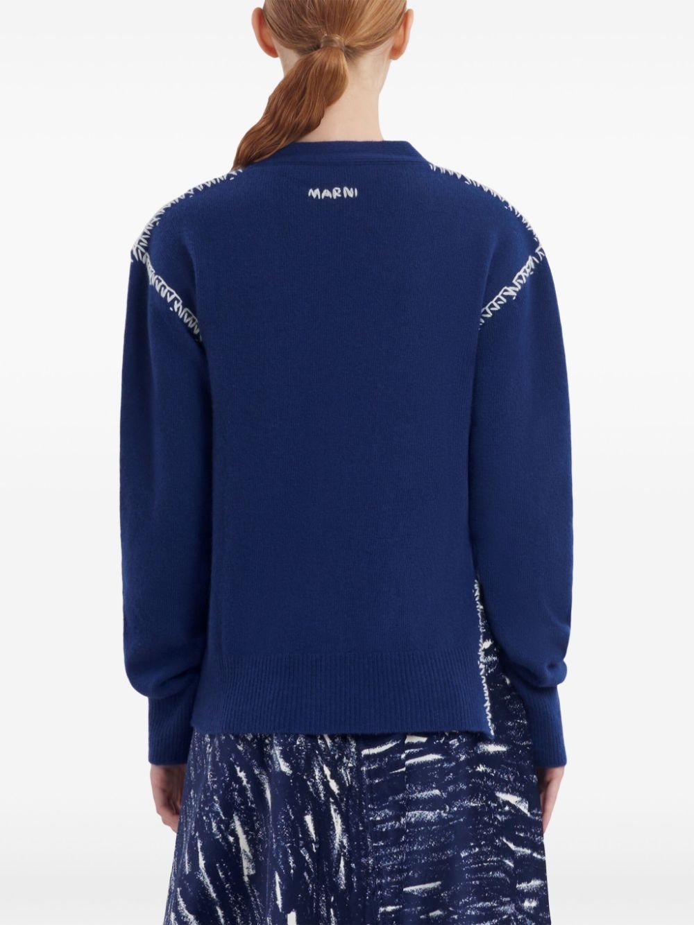 whipstitch-trim cardigan - 3