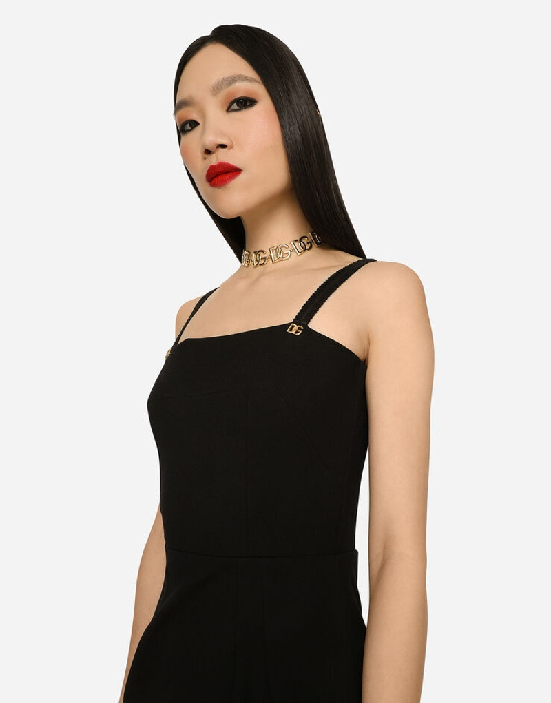 Jersey calf-length dress with DG embellishment 5