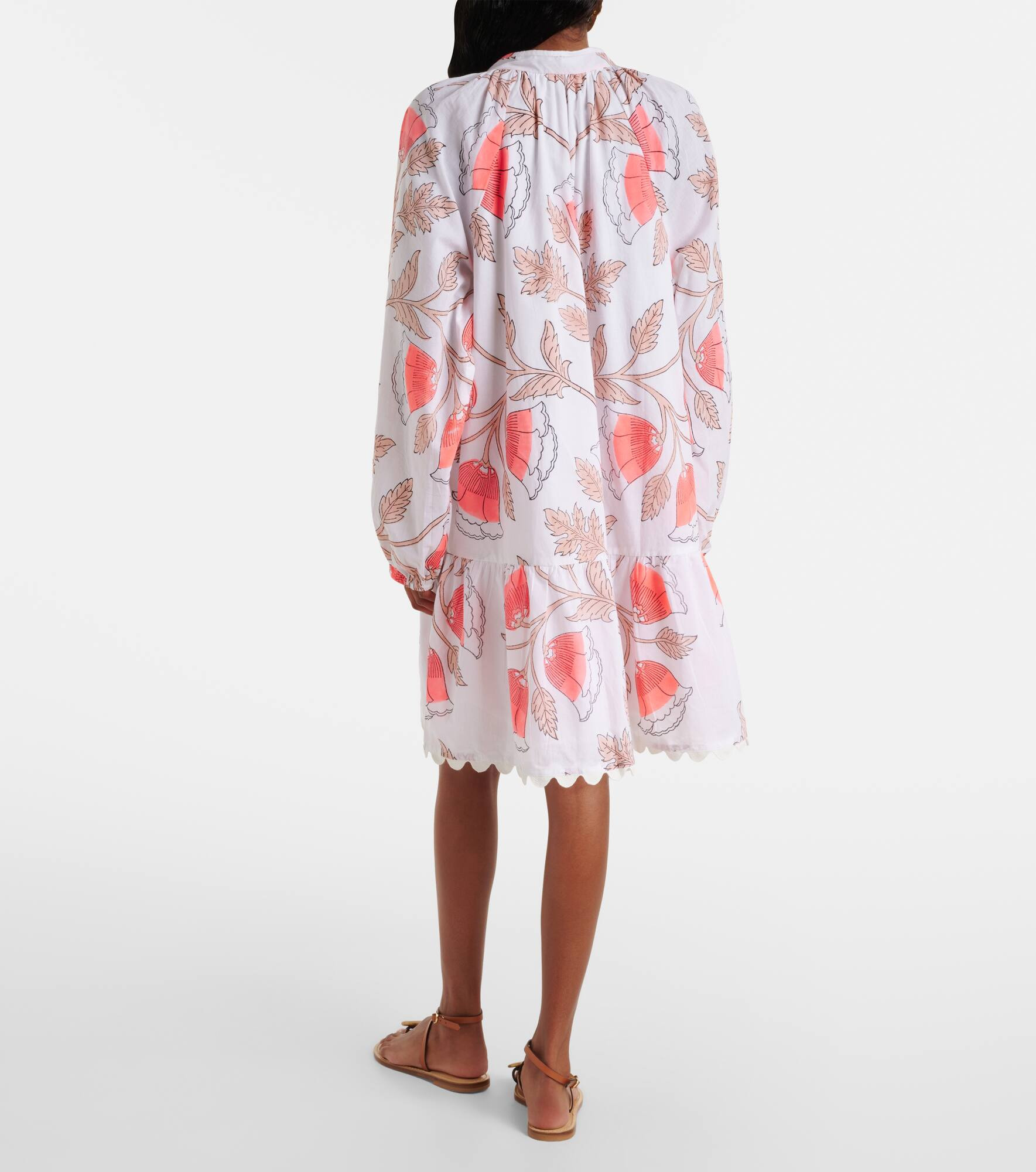 Printed scalloped cotton minidress - 3