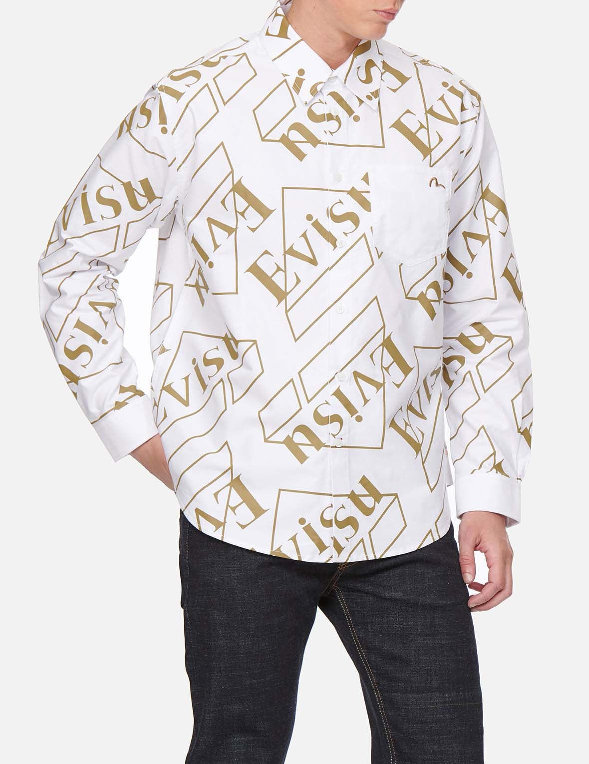 Logo Monogram Print Oxford Shirt - 3