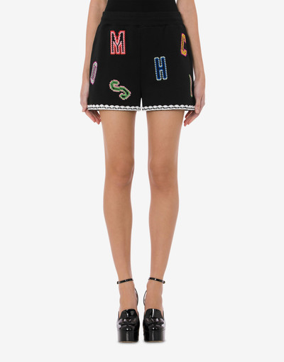 Moschino CROCHET LETTERING ORGANIC FLEECE SHORTS outlook