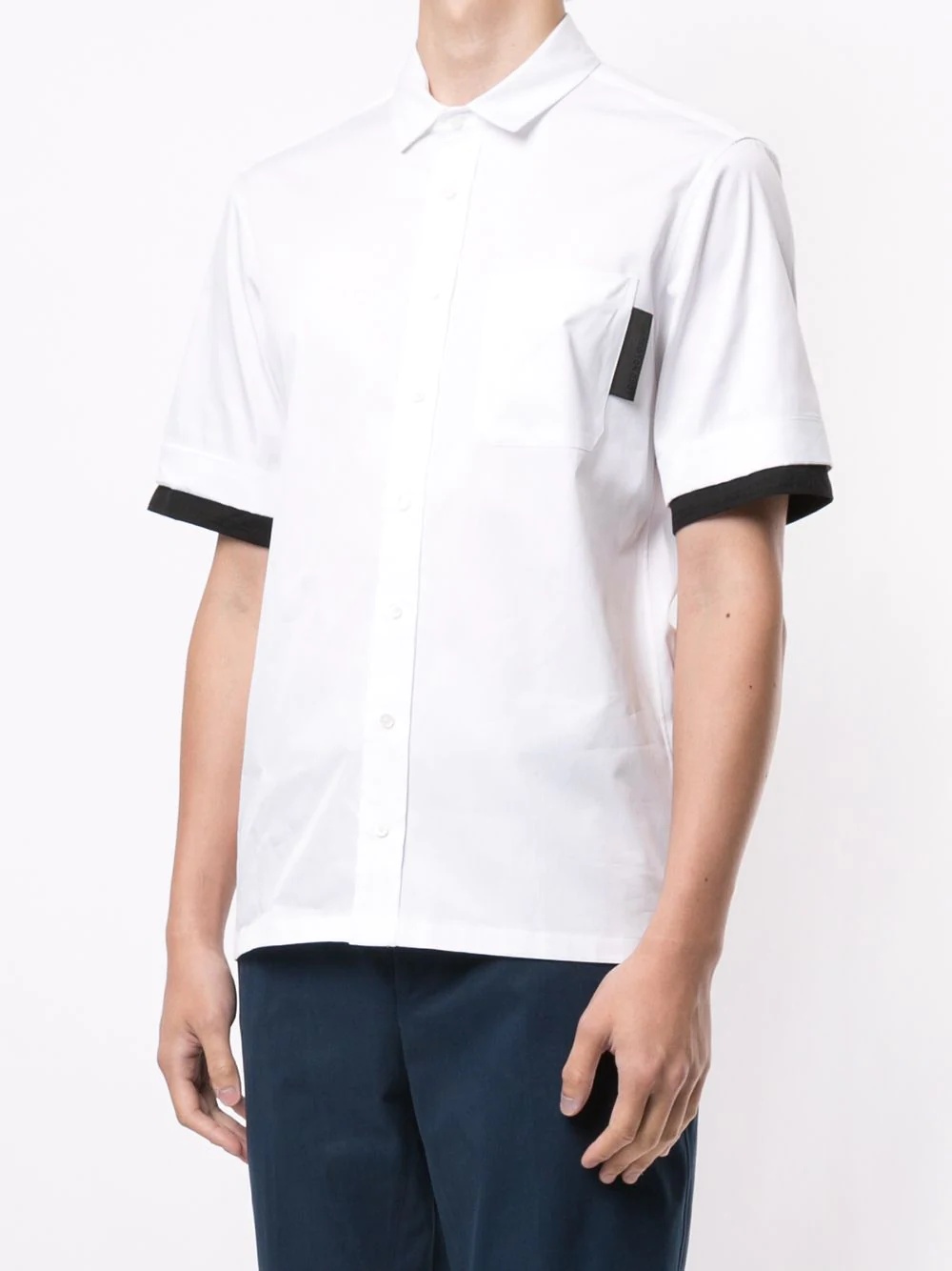 contrasting trim short-sleeve shirt - 3