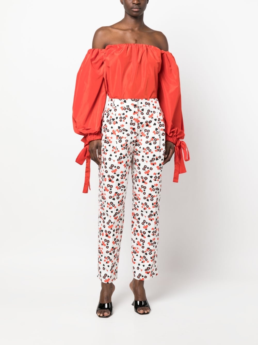 floral-print high-waist trousers - 2