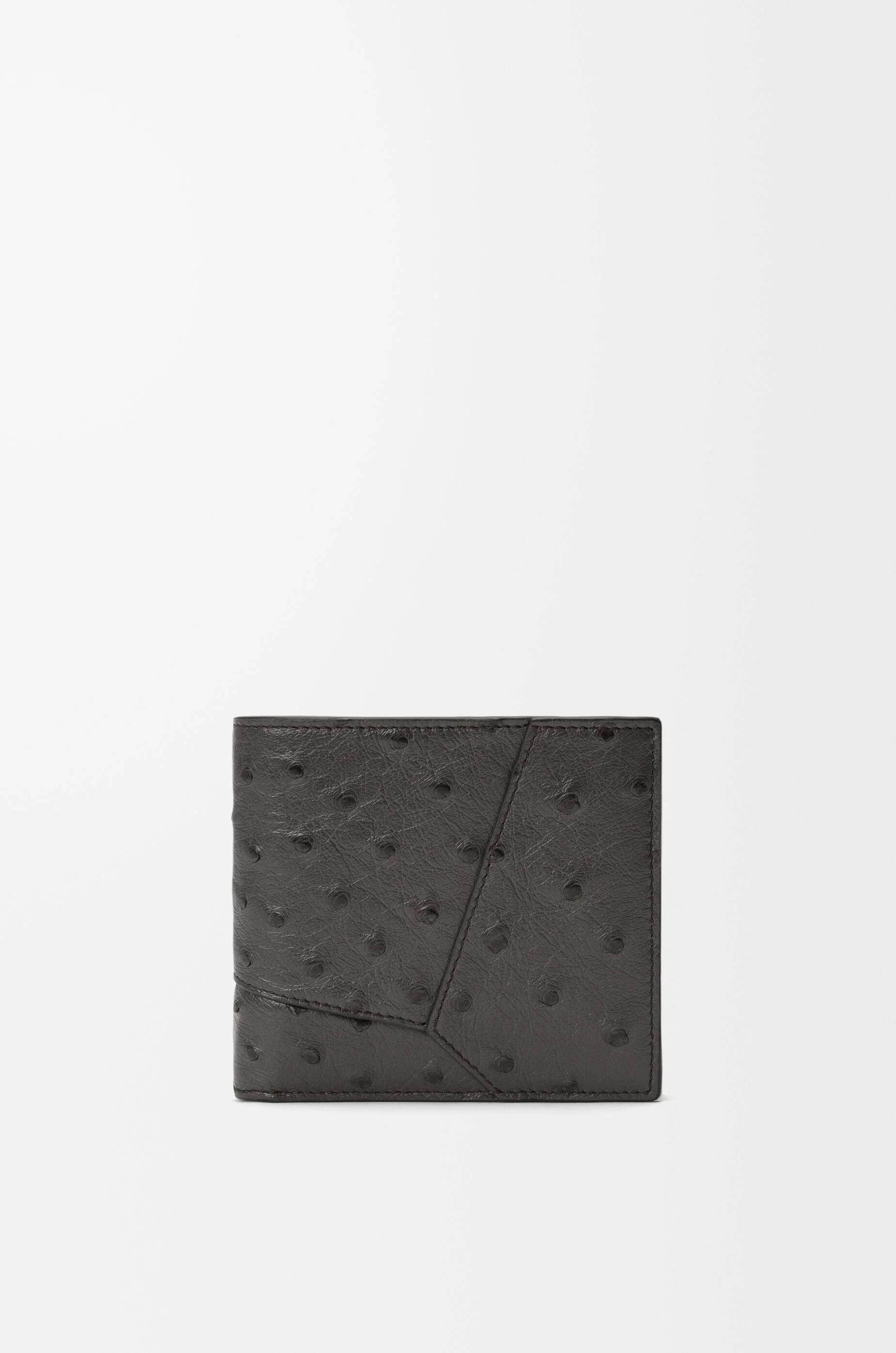 Puzzle bifold coin wallet in ostrich - 1