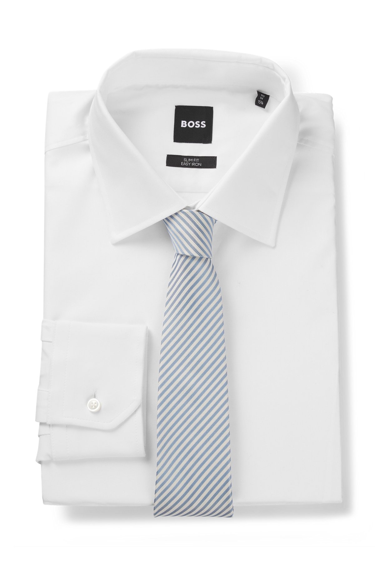 ITALIAN-SILK TIE WITH DIAGONAL STRIPE - 3