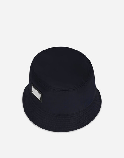 Dolce & Gabbana Nylon bucket hat with branded plate outlook