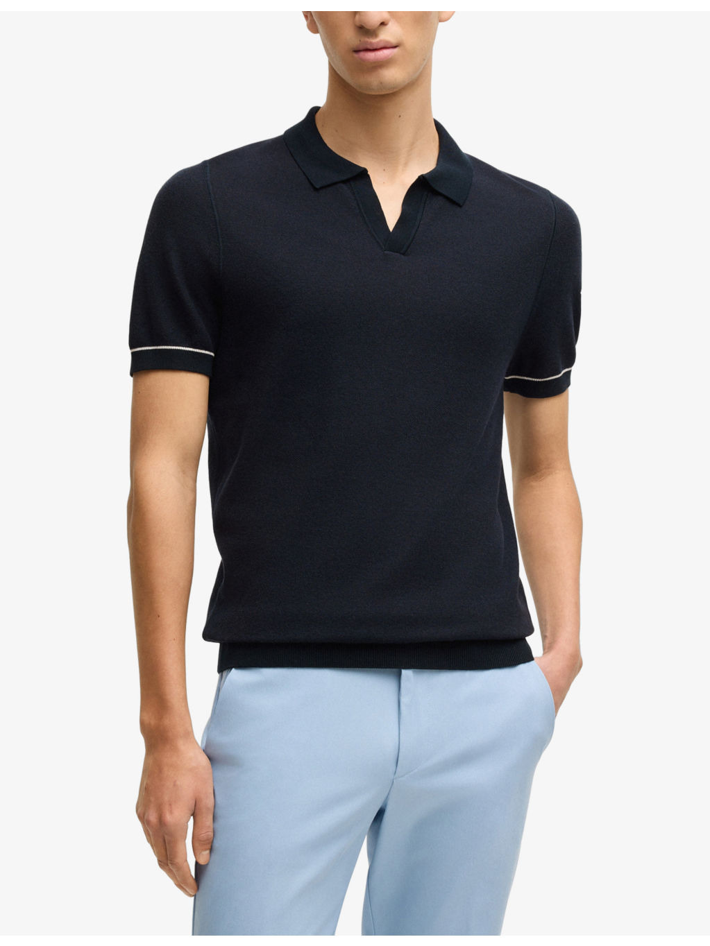 Short-Sleeve Regular-Fit Knitted Polo Shirt - 3
