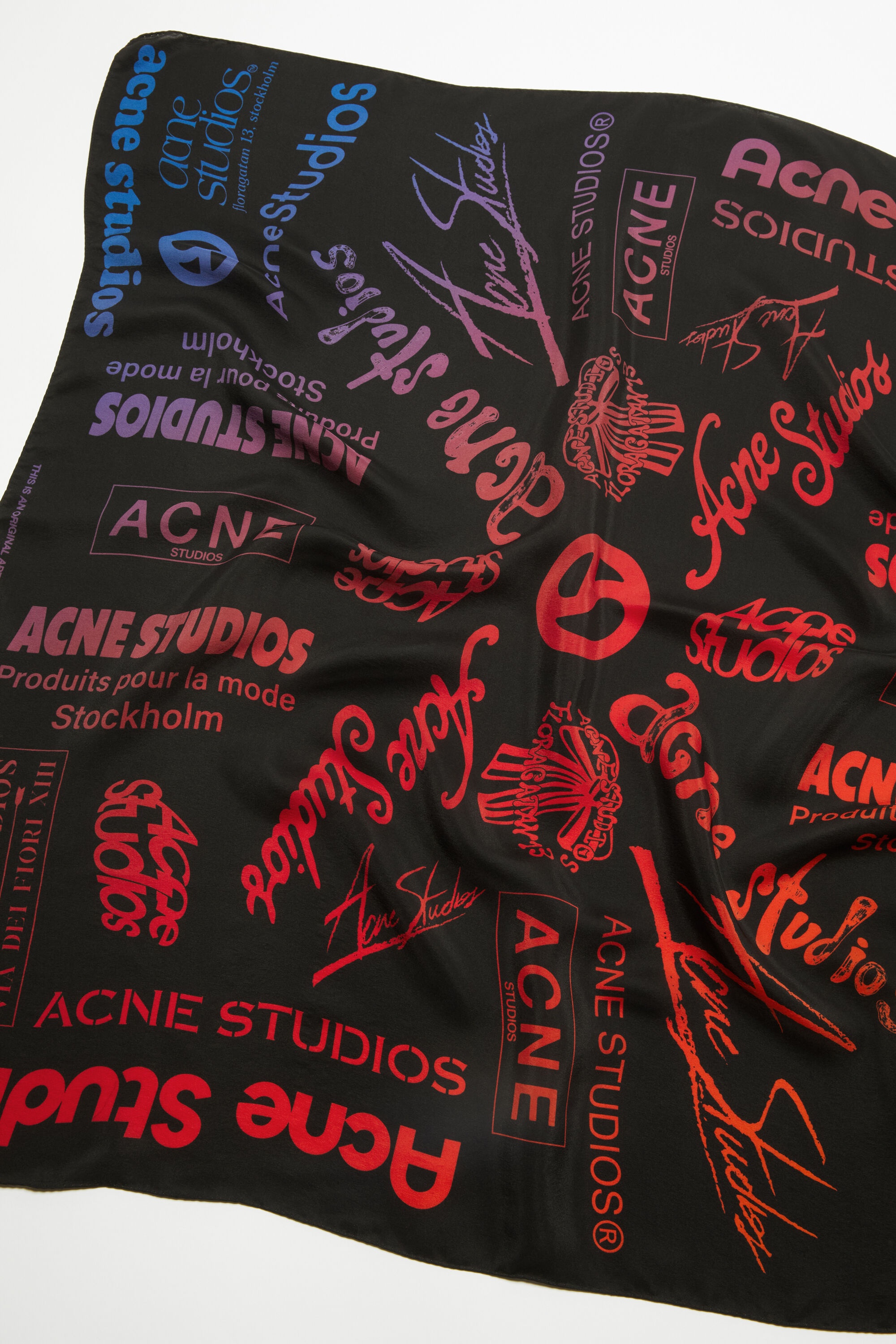 Brand logo silk scarf - Black - 4