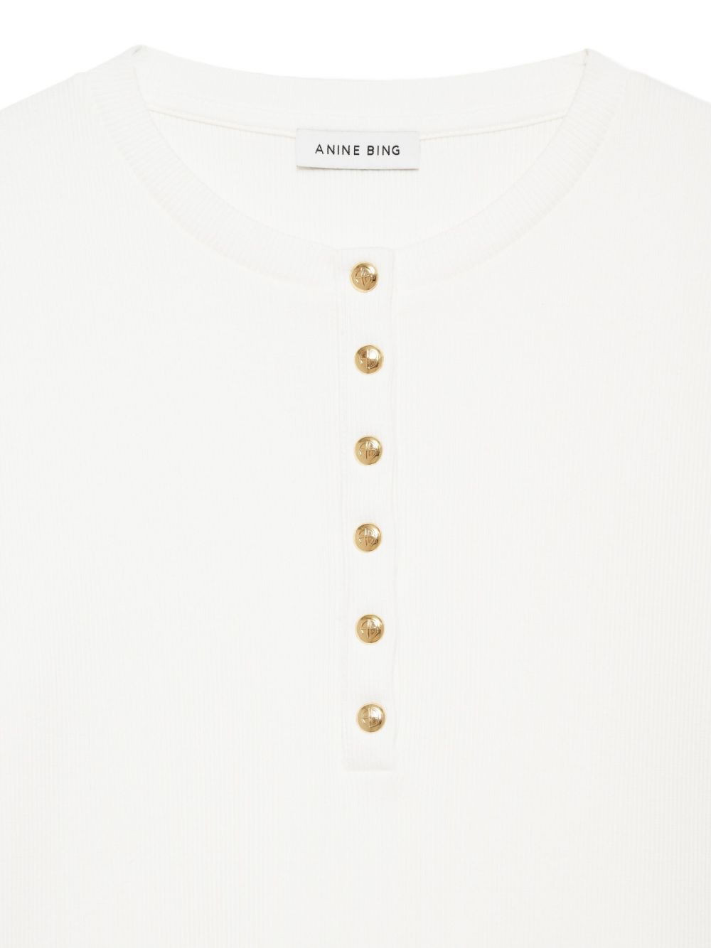 Alessia button-front ribbed top - 4
