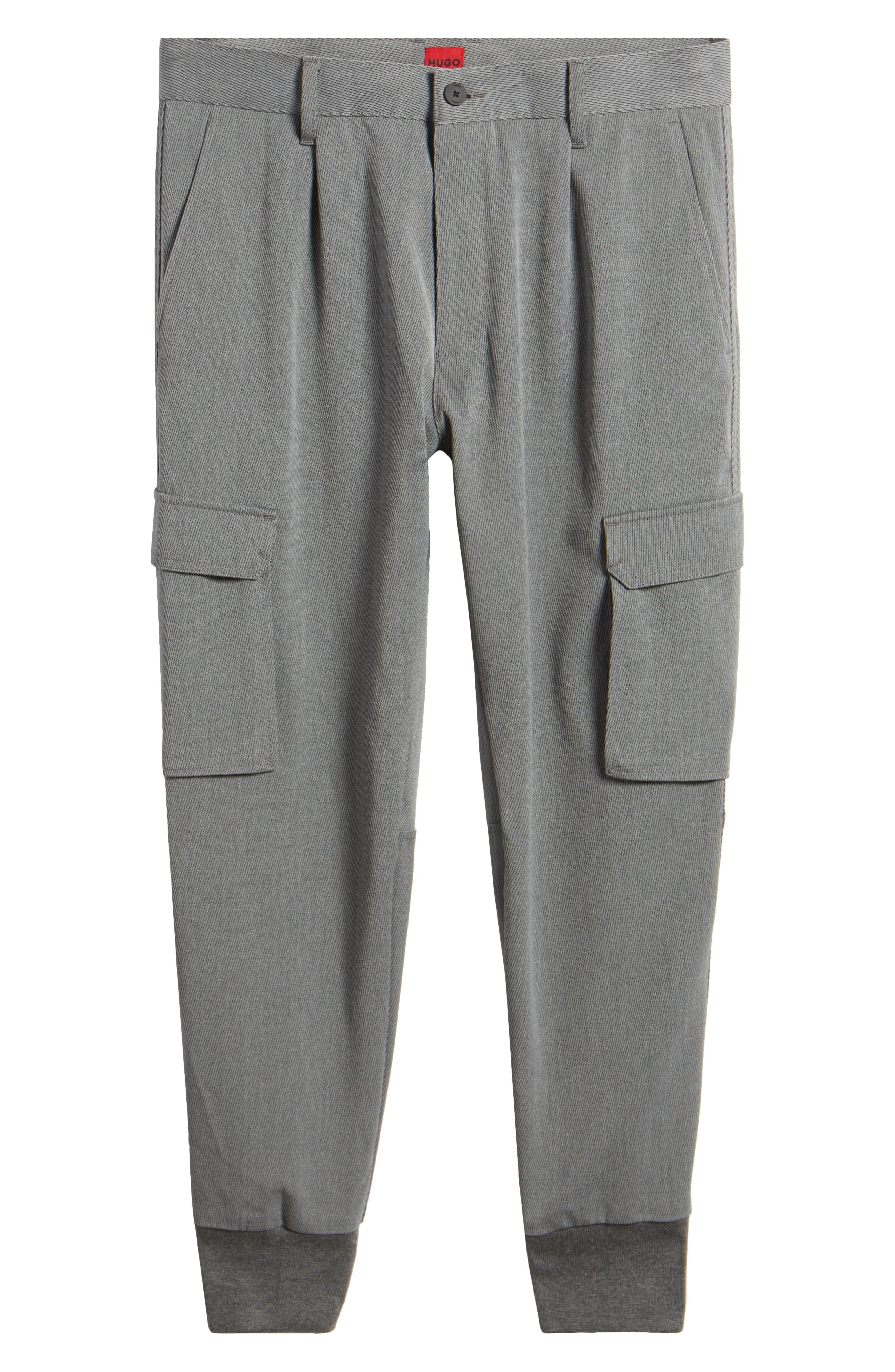 HUGO Glavin Pleated Cargo Joggers in Open Grey at Nordstrom - 5