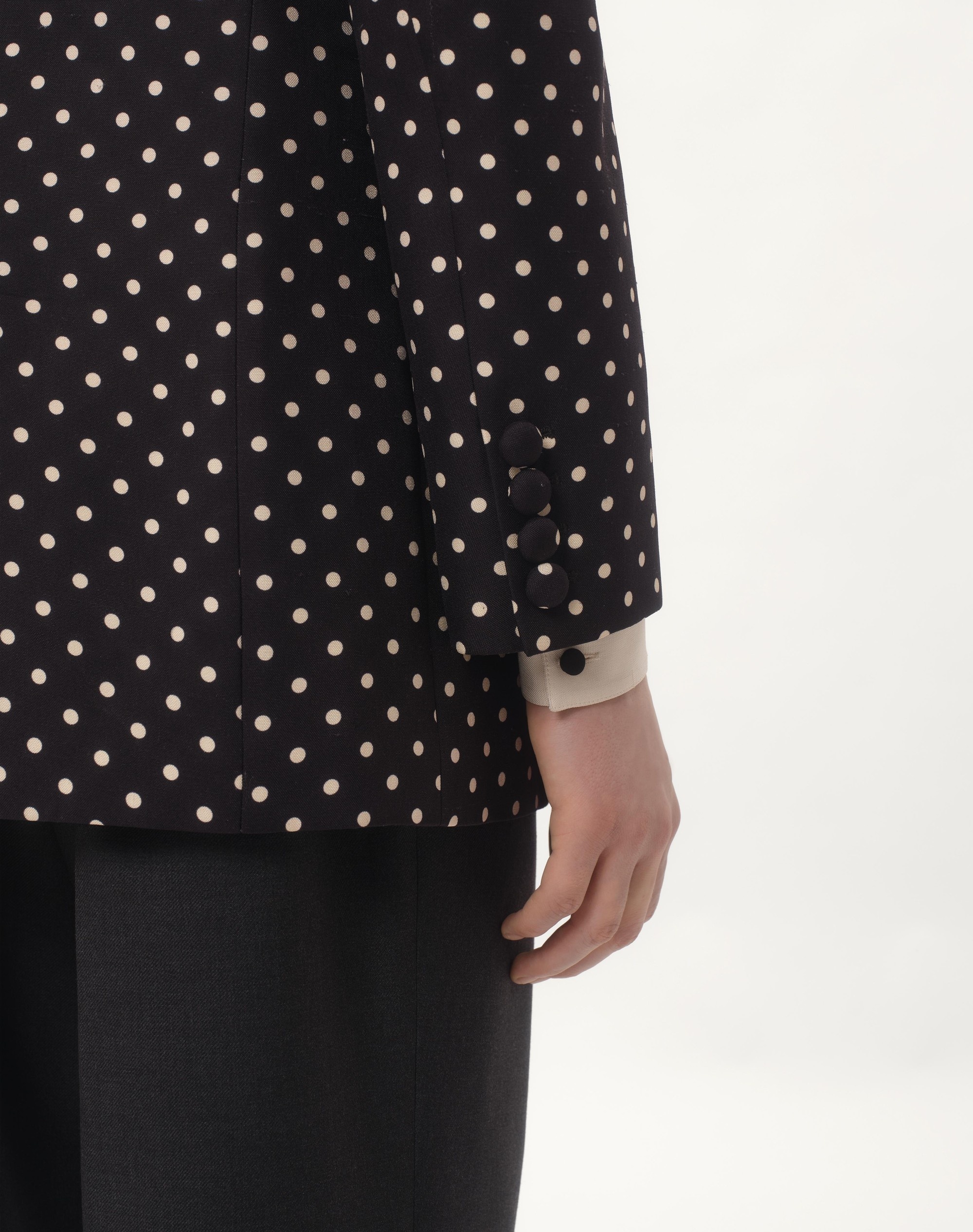 SINGLE-BREASTED SHANTUNG SILK JACKET WITH PLUSDEPOIS PRINT - 4