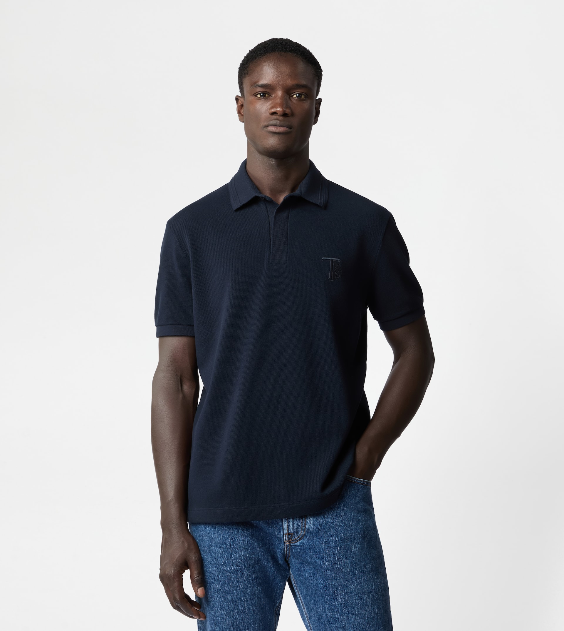 POLO SHIRT IN PIQUET - BLUE - 2