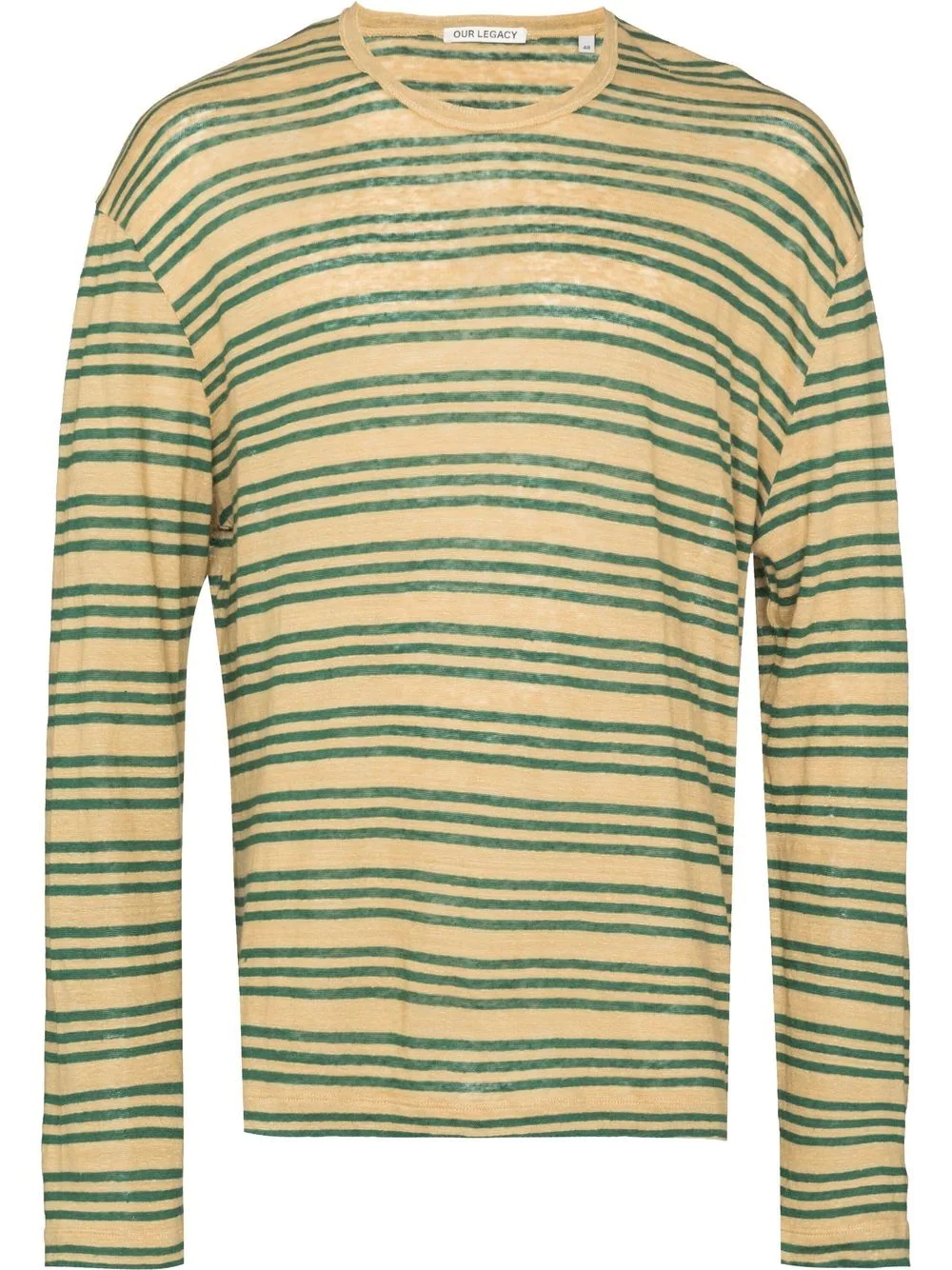 striped long-sleeve linen T-shirt - 1