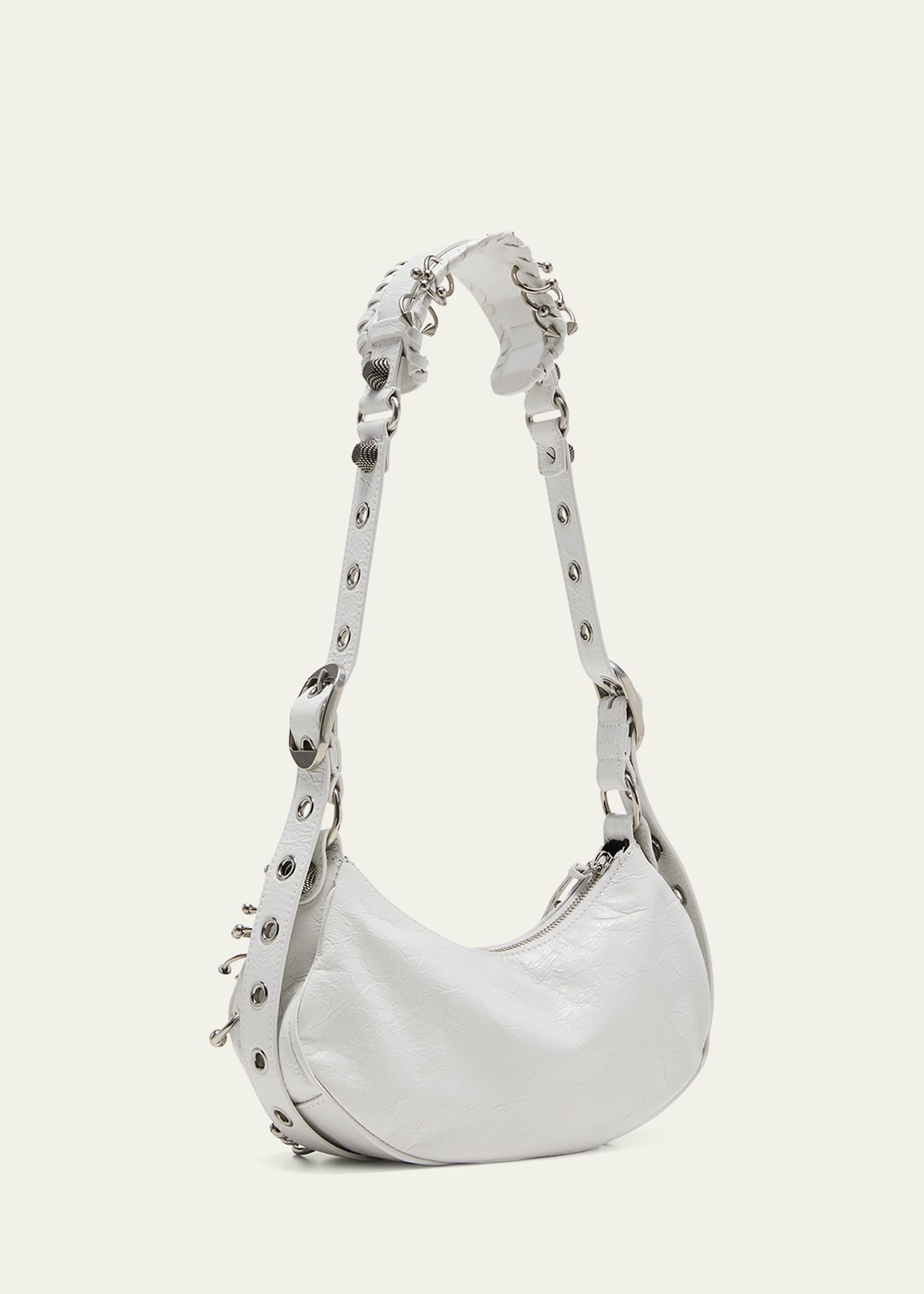 Le Cagole XS Piercing Leather Shoulder Bag - 3