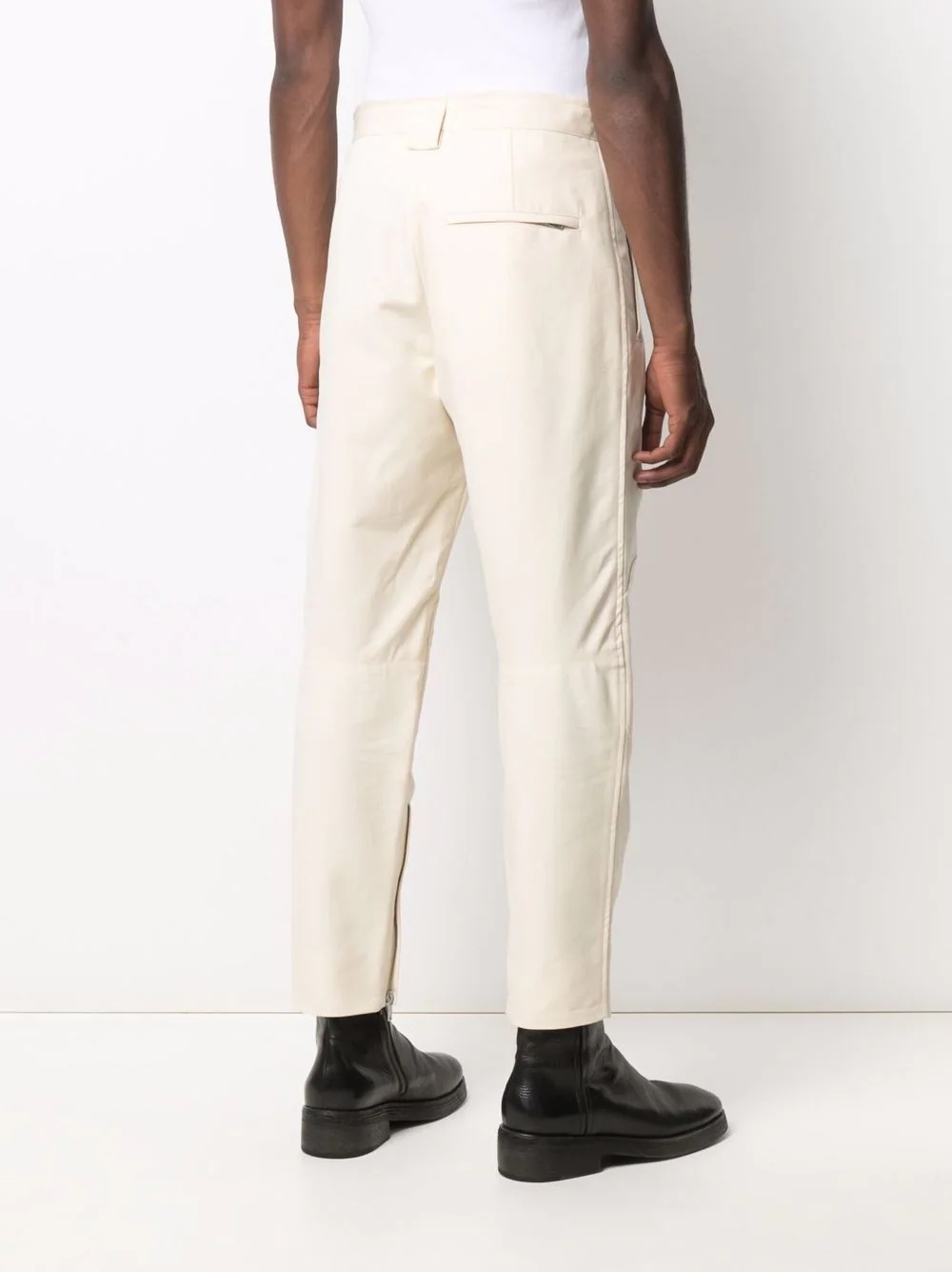 zipped-ankle cotton trousers - 4