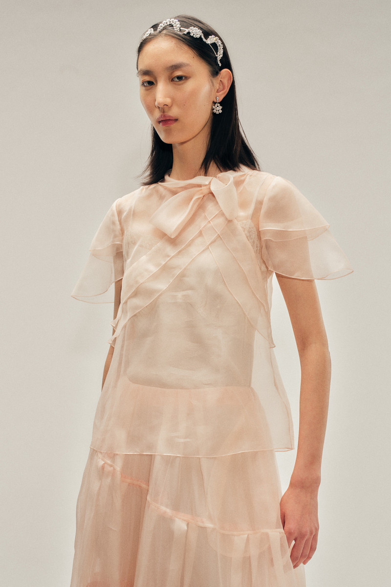 Sheer Petal Bow Sash Top 4