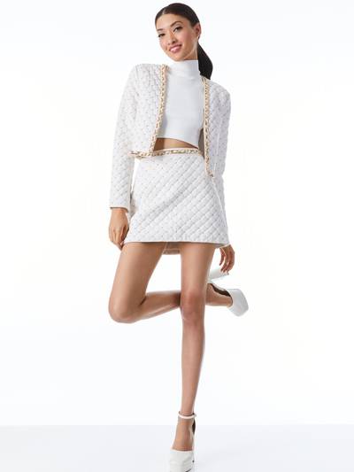 Alice + Olivia RILEY QUILTED VEGAN LEATHER STUD MINI SKIRT outlook