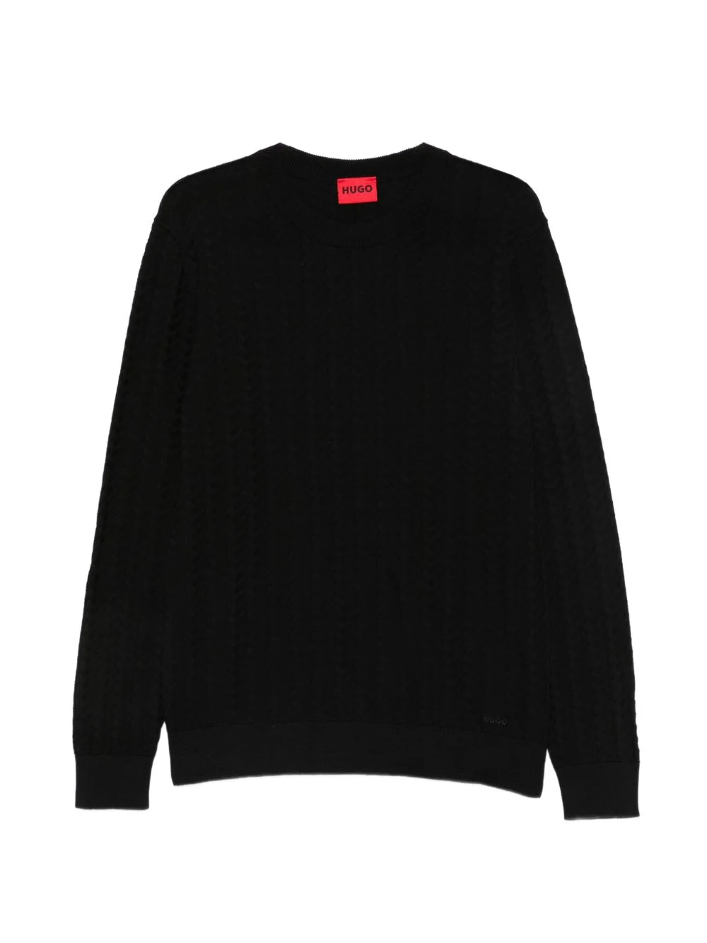 chevron-knit crew-neck sweater - 1