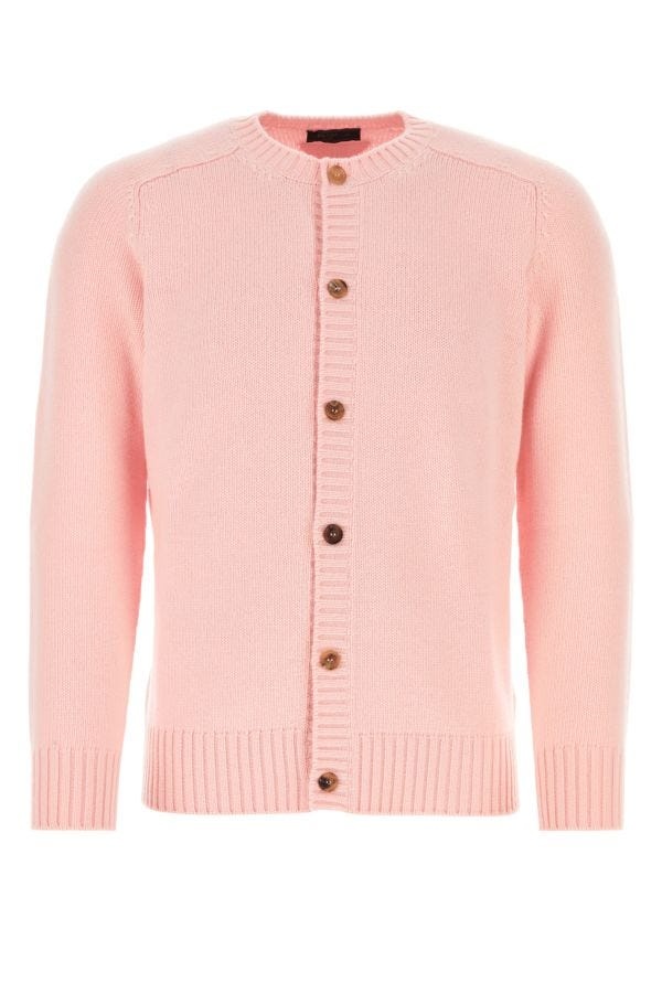 Prada Prada Man Pink Wool Blend Cardigan | luosophy | REVERSIBLE