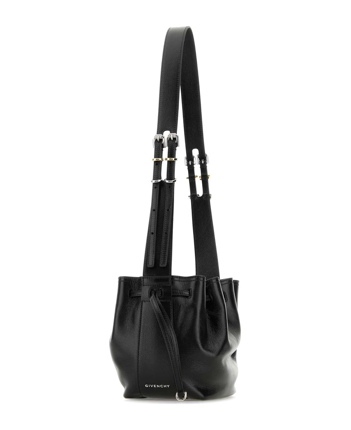 Black Leather Small Pumpkin Crossbody Bag - 2