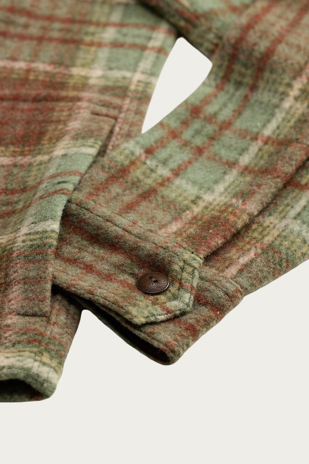 Plaid Wool-Blend Workshirt - Green/Multi - 5