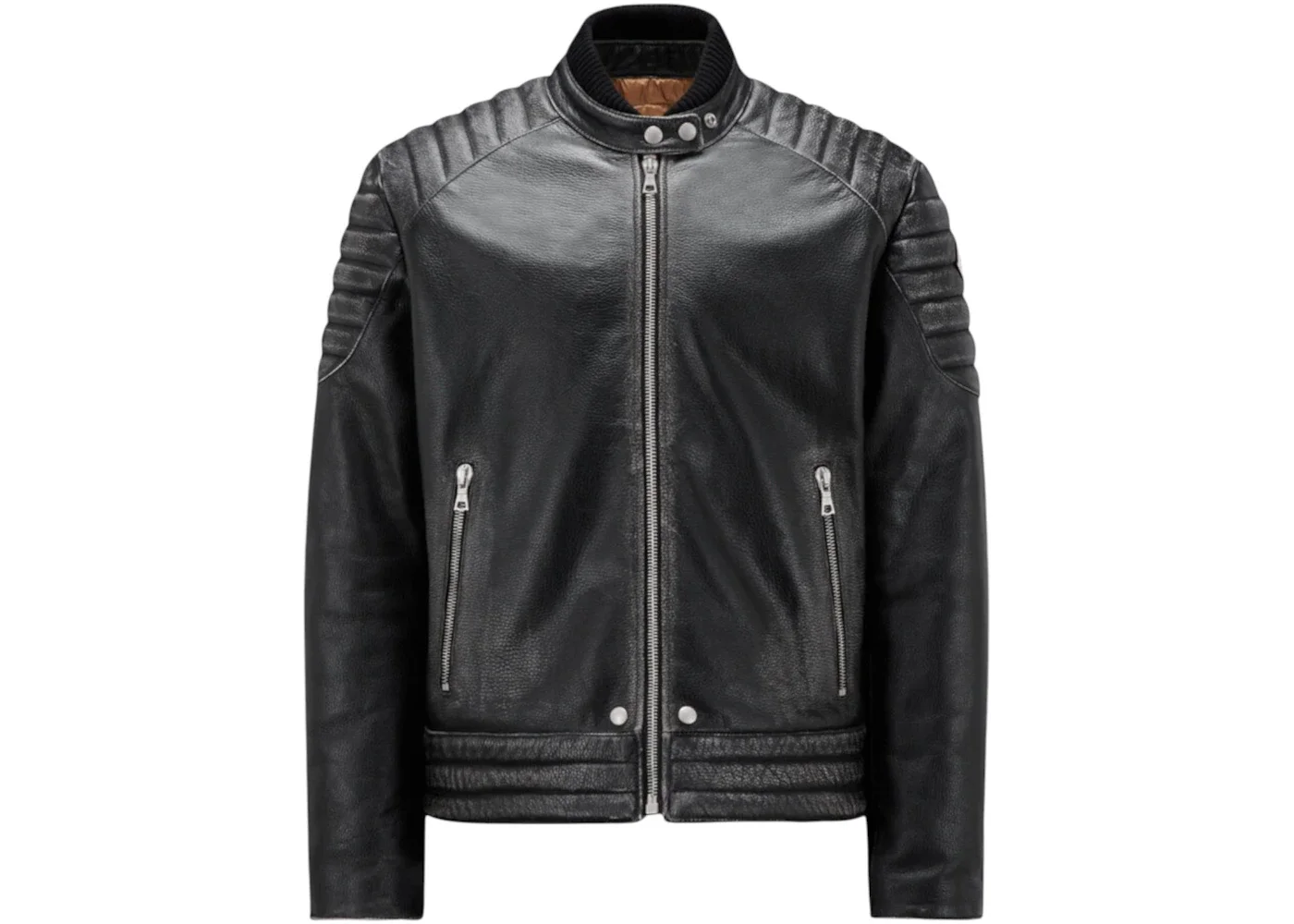 Moncler x Palm Angels Vicsek Leather Down Jacket Black - 1