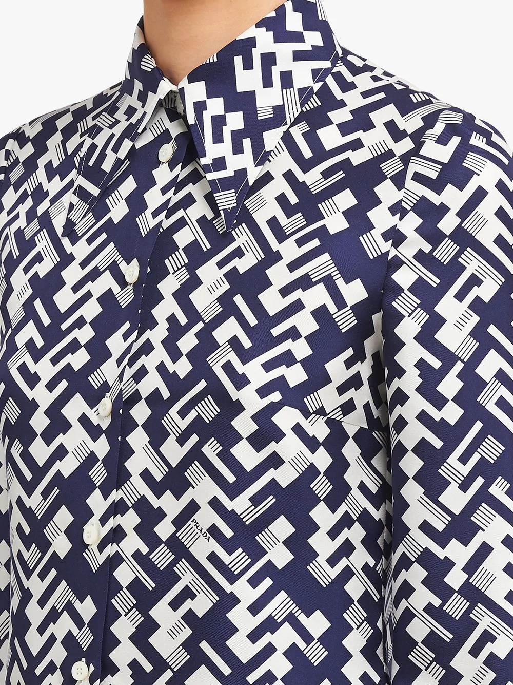 geometric print shirt - 5