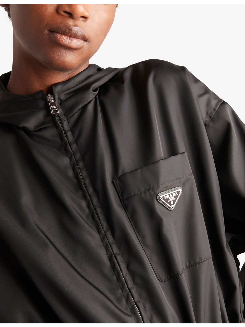 Re-Nylon logo-badge relaxed-fit recycled-nylon raincoat - 3