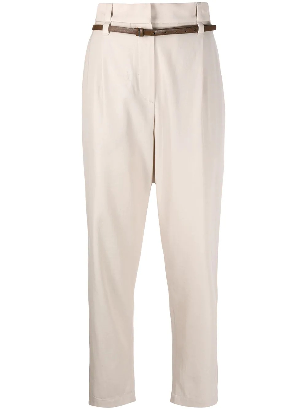 high-waisted tapered trousers - 1