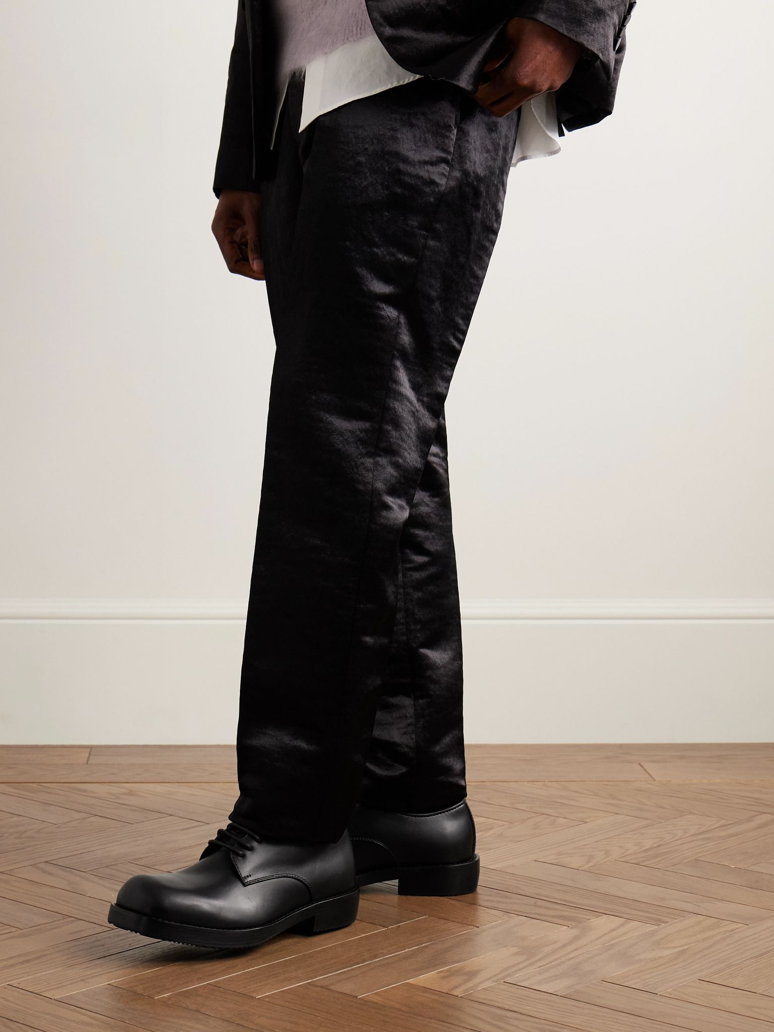 Leather Derby Shoes Black - 2