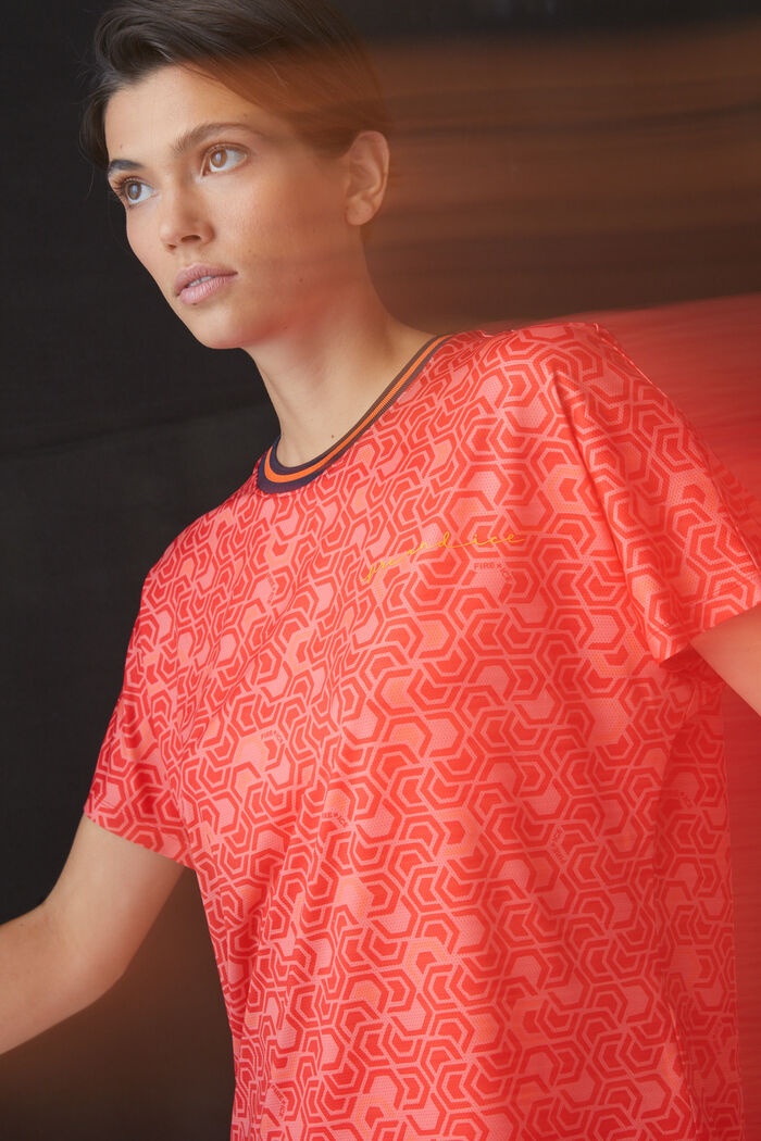Dina Functional shirt in Apricot/Red - 4