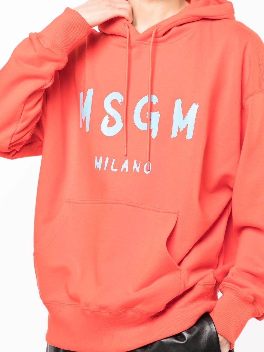 logo-print cotton hoodie - 5