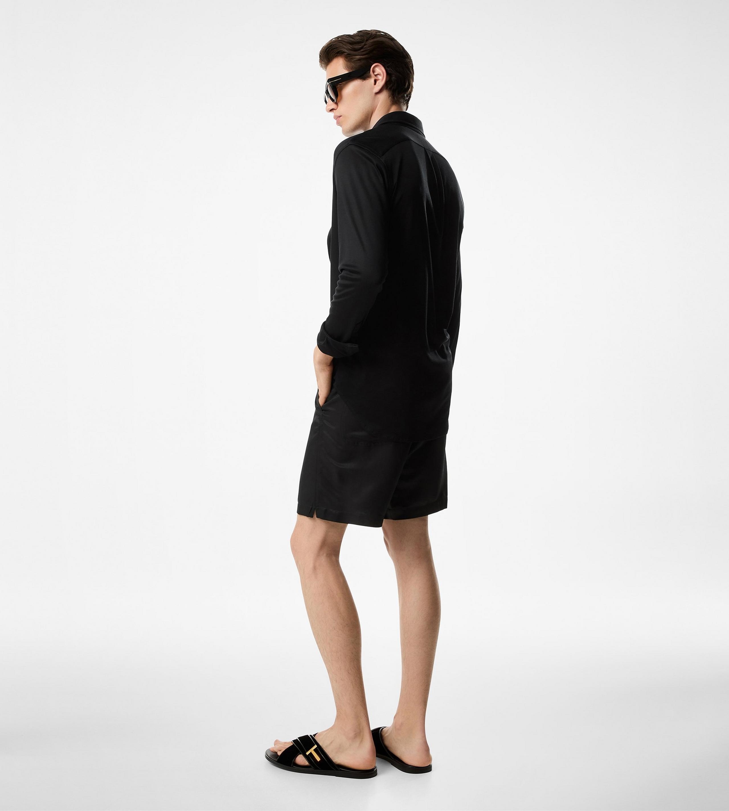 SILK TWILL PLEAT SHORTS - 3