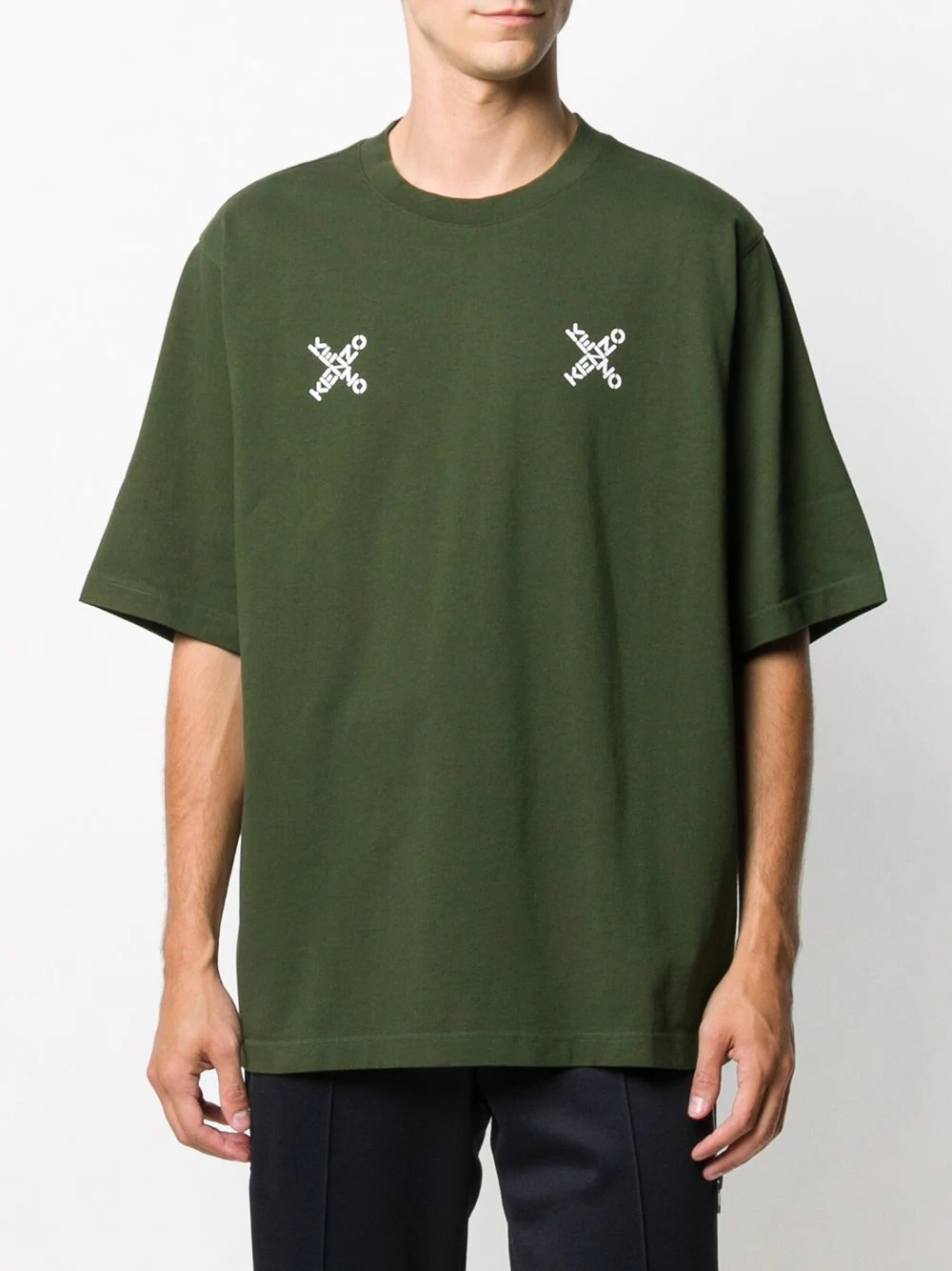 cross logo crew-neck T-shirt - 4