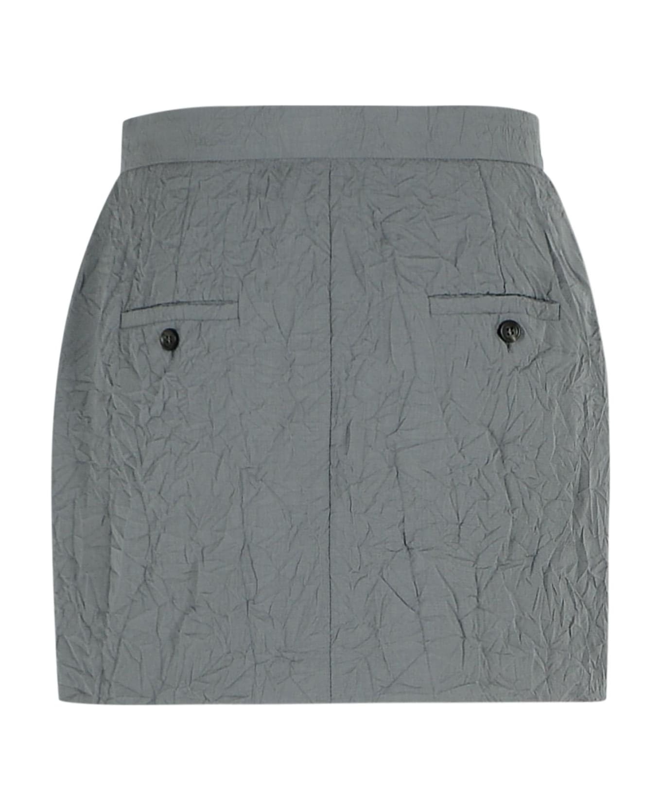 'abate' Grey Virgin Wool Skirt - 3